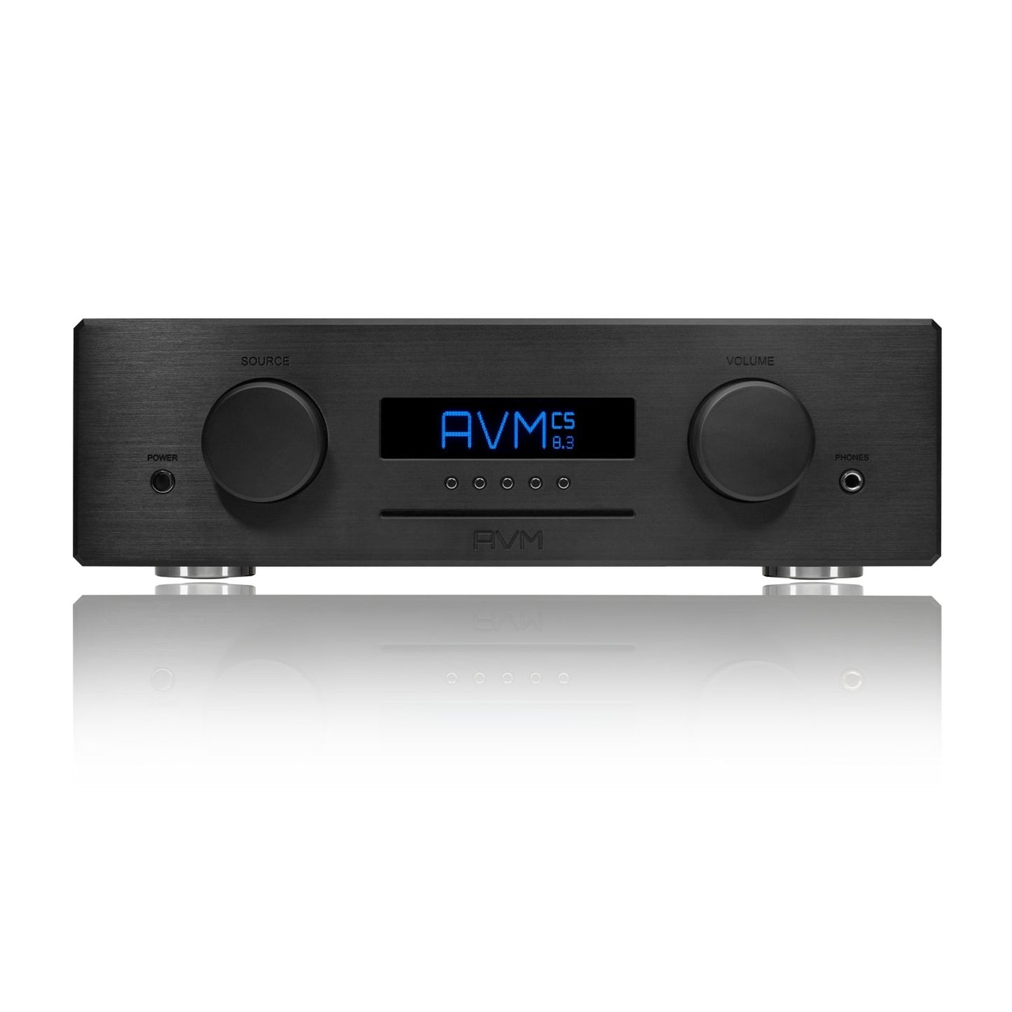 AVM Ovation CS 8.3 Streaming-CD-Receiver Black Edition Frontansicht mit Display