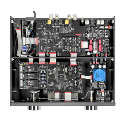 AVM Ovation CS 8.3 Streaming-CD-Receiver Schwarz Innenansicht mit Platinen und Netzteil