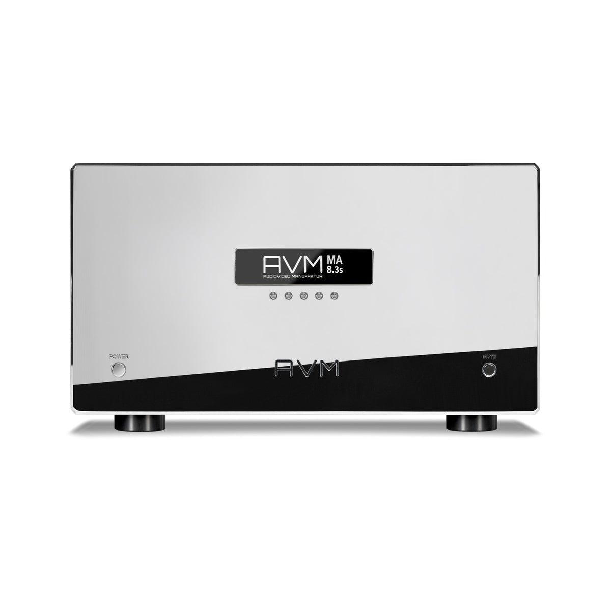 AVM Ovation MA 8.3S Mono-Endstufen Paar Cellini Chrom, Frontansicht