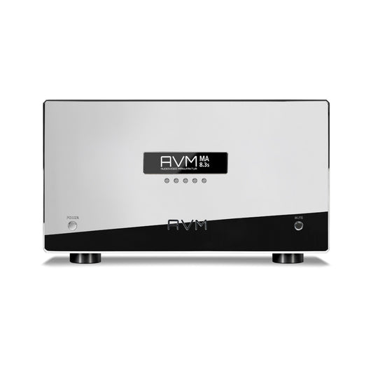 AVM Ovation MA 8.3S Mono-Endstufen Paar Cellini Chrom, Frontansicht