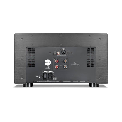 AVM Ovation MA 8.3S Mono-Endstufen Paar Schwarz, Rückansicht mit Anschlüssen