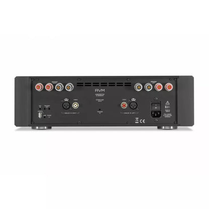 AVM Ovation SA 6.3 Stereo-Endstufe Anschlussfeld mit XLR- und Cinch-Eingängen sowie Lautsprecherklemmen