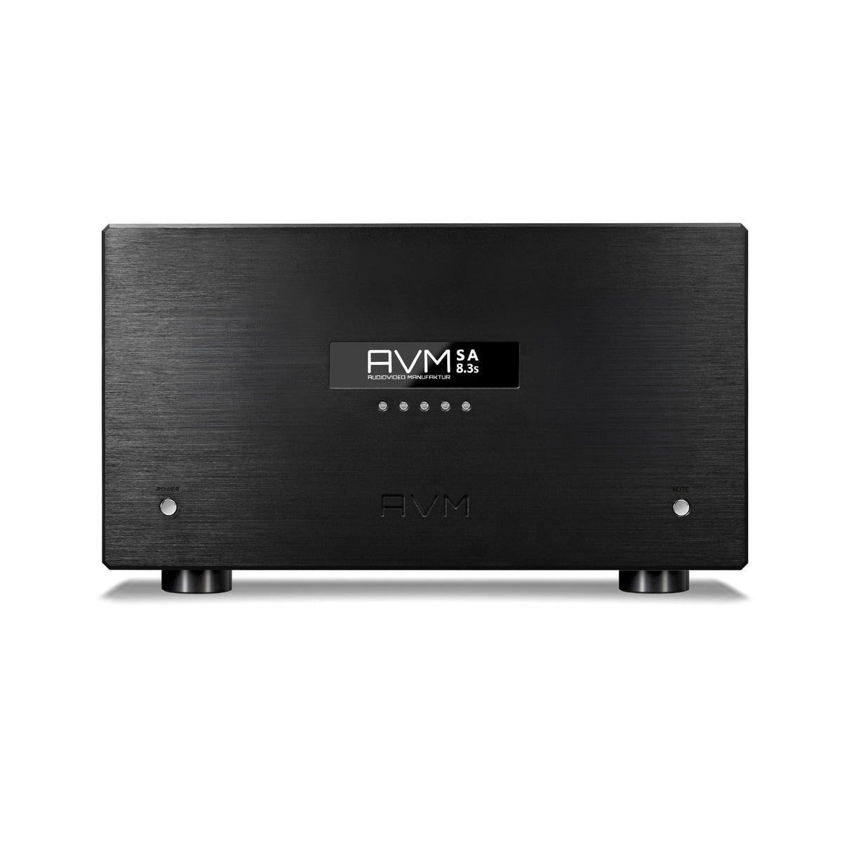 AVM Ovation SA 8.3S Stereo-Endstufe Schwarz, Frontansicht