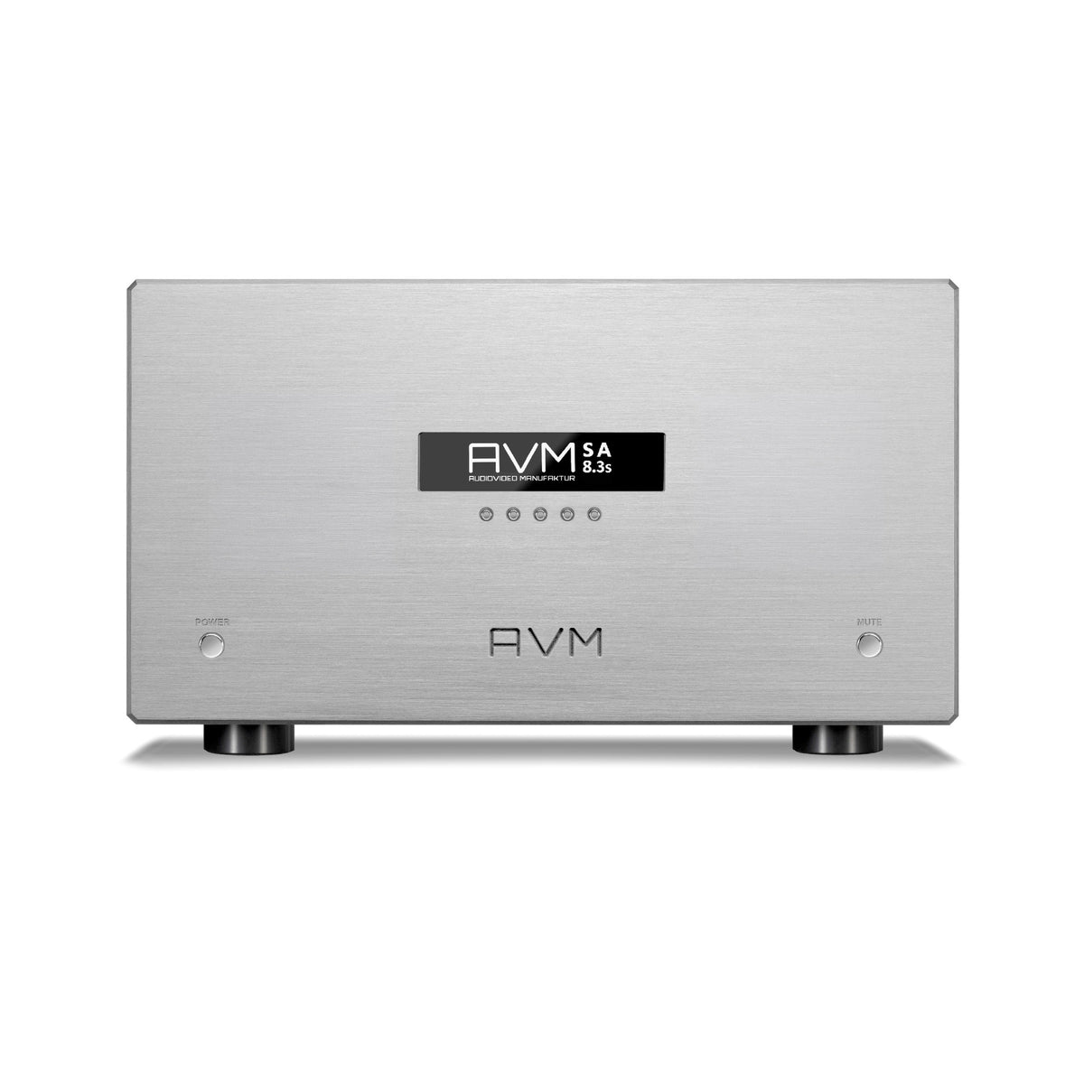 AVM Ovation SA 8.3S Stereo-Endstufe Silber, Frontansicht
