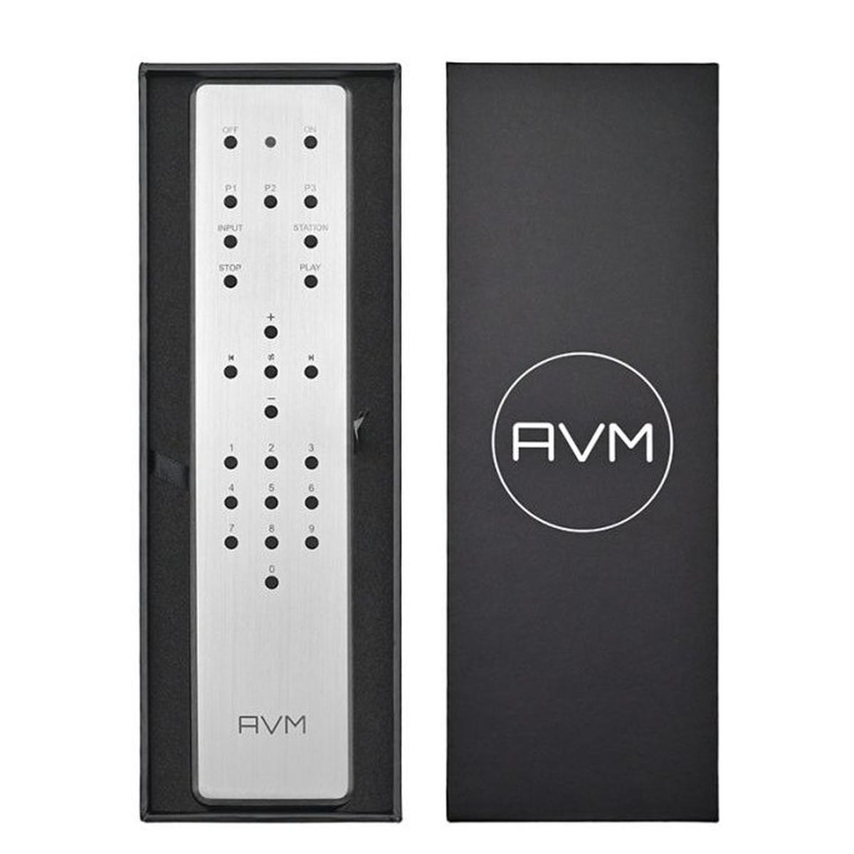 AVM RC 5 Fernbedienung Aluminium Frontansicht