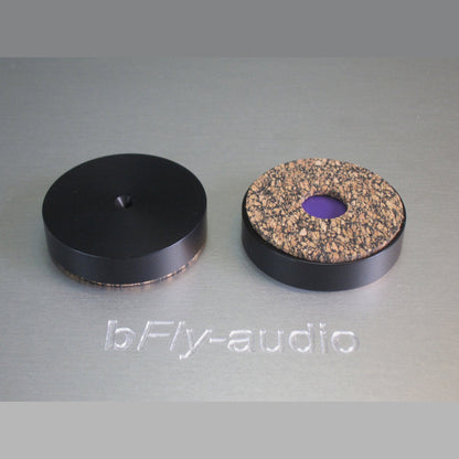 bFly-Audio b.Disc Pro MK2 Absorber-Unterlegscheibe Farbvariante Schwarz, Oberseite und Kork-Kautschuk-Unterseite