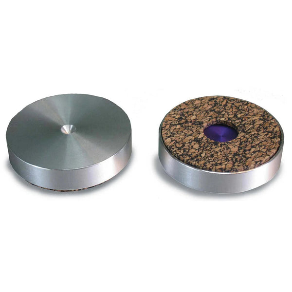 bFly-Audio b.Disc Pro MK2 Absorber-Unterlegscheibe Setansicht, Aluminium-Oberseite und Kork-Kautschuk-Unterseite