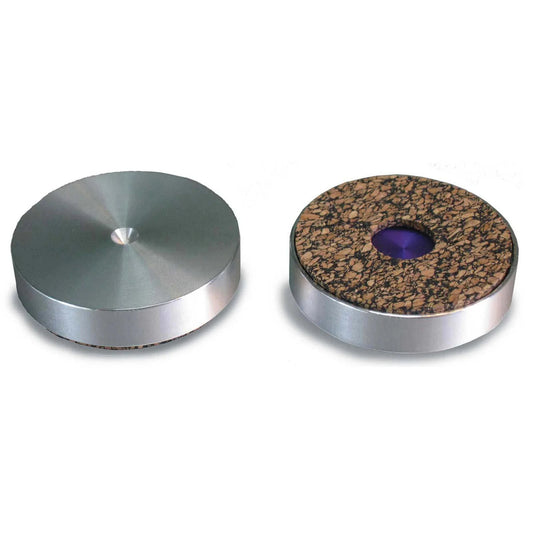bFly-Audio b.Disc Pro MK2 Absorber-Unterlegscheibe Setansicht, Aluminium-Oberseite und Kork-Kautschuk-Unterseite