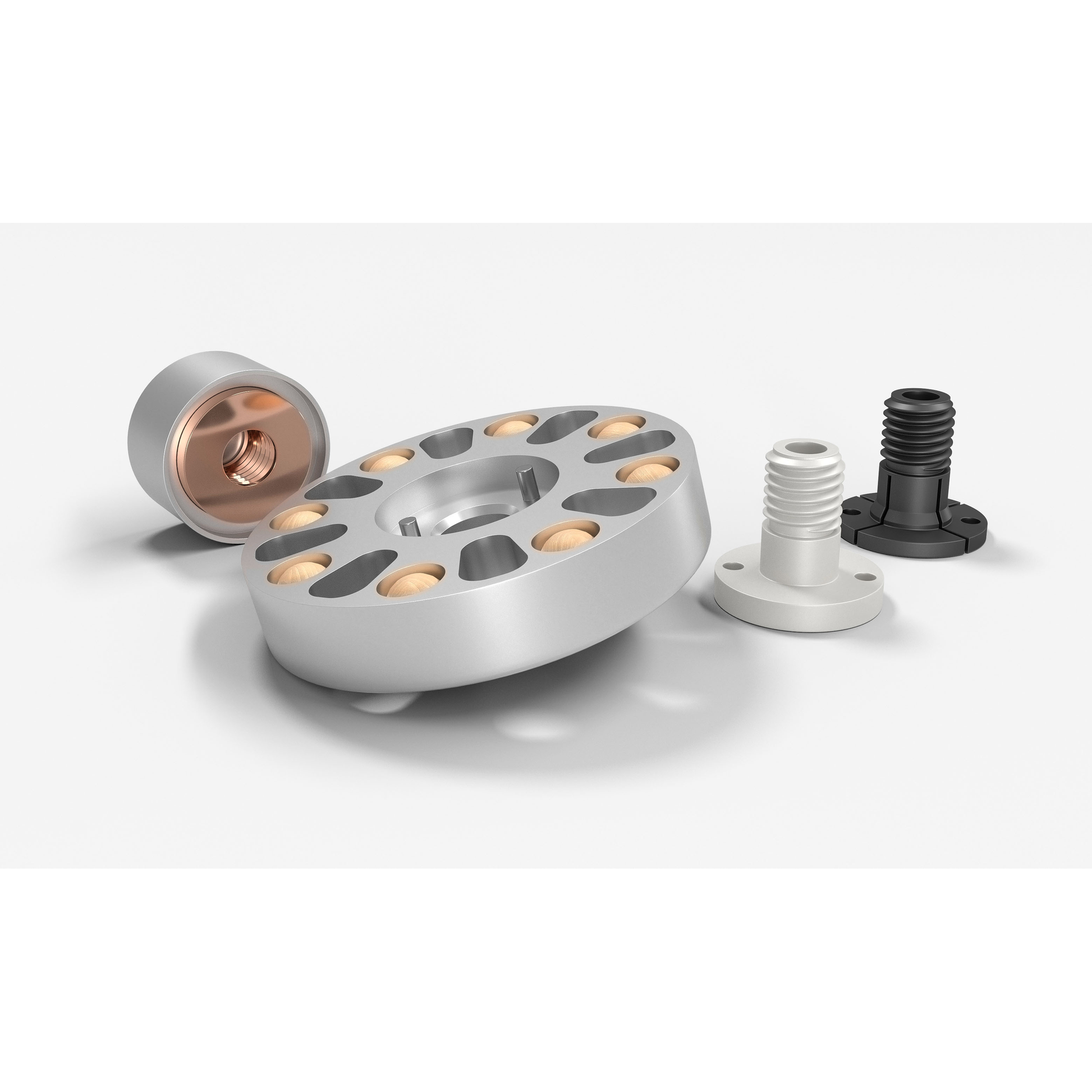 bFly-Audio Octopus Plattengewicht & Klemme Lieferumfang: Ring mit Kupferkugeln, Kappe, zwei Schraubfüsse