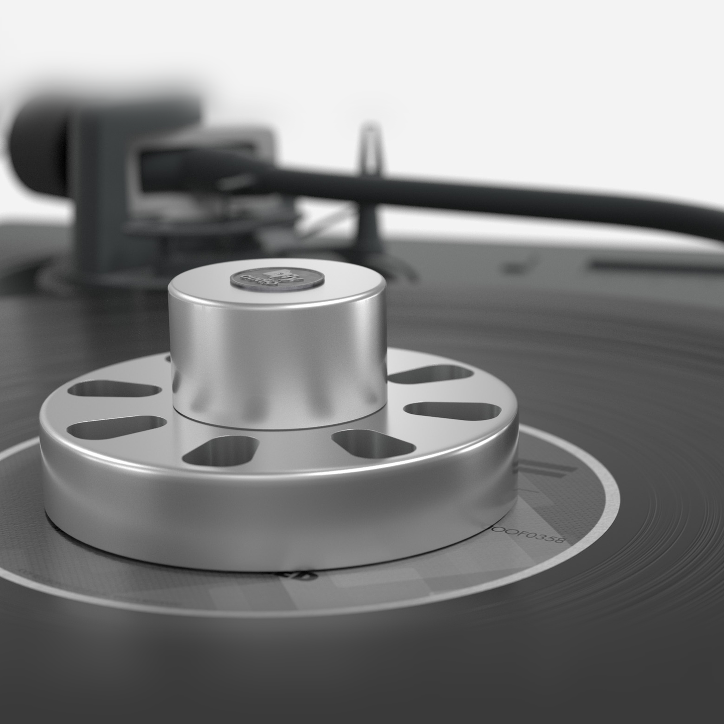 bFly-Audio Octopus Plattengewicht & Klemme im Einsatz auf dem Plattenteller