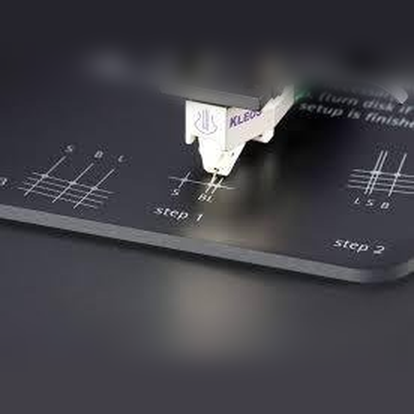 bFly-Audio Protractor NG MK2 Justierschablone Detailansicht Justiermarkierungen mit Tonabnehmer
