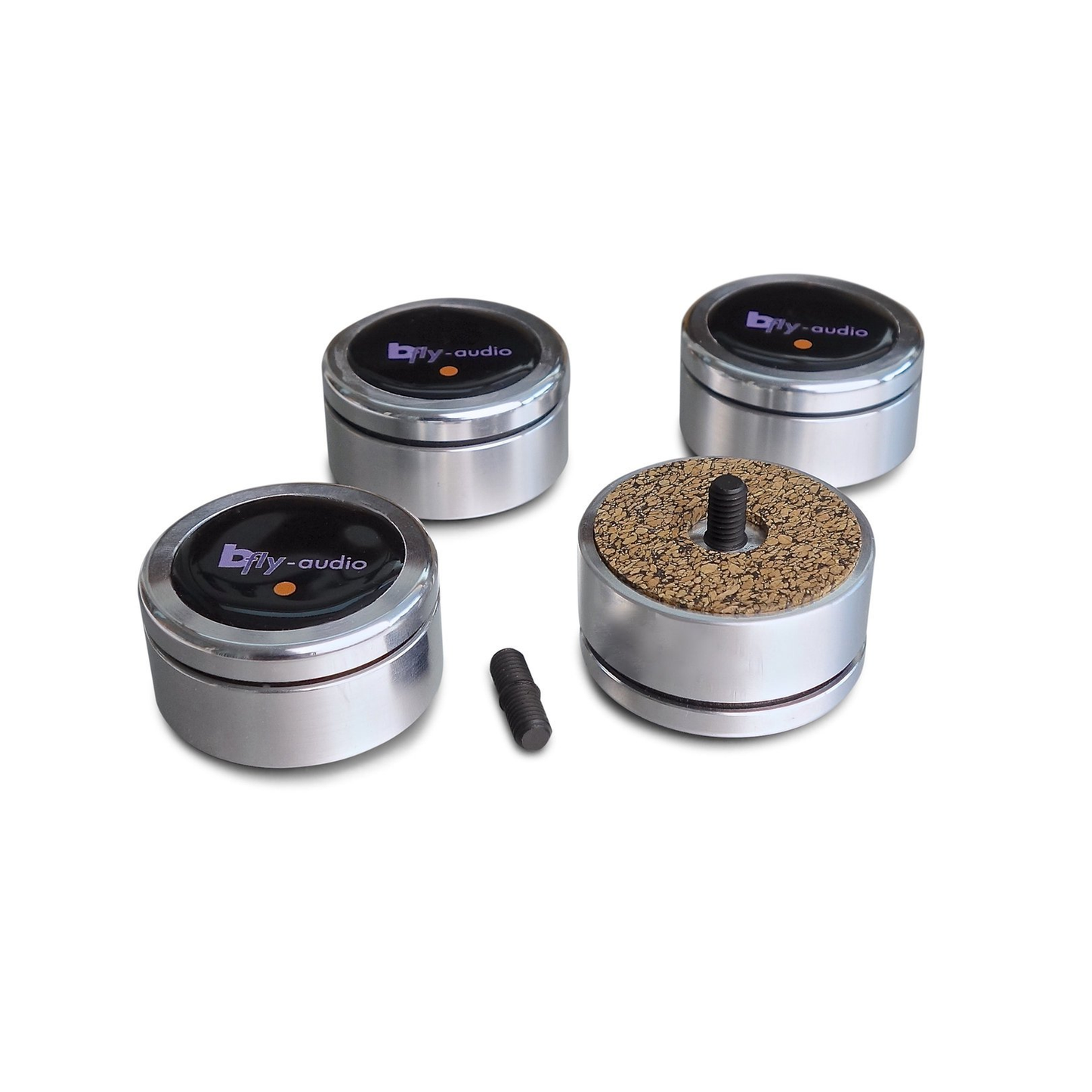 bFly-Audio Pure-Tube Geräteabsorber für Röhrenverstärker Schrägansicht, schraubbare Ausführung mit Gewindestift