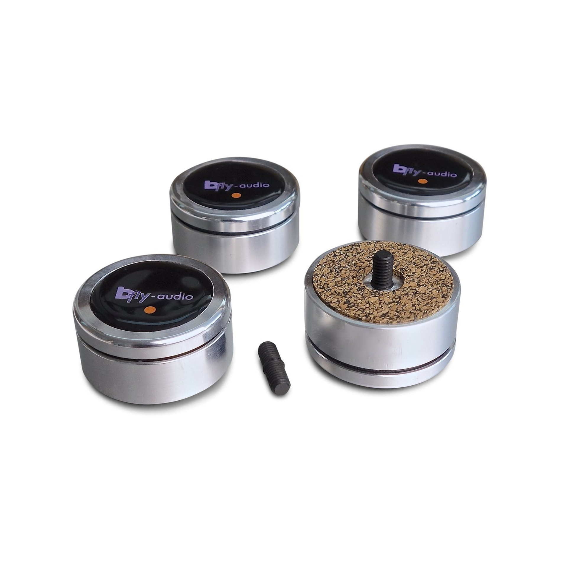 bFly-Audio Pure-Tube Geräteabsorber für Röhrenverstärker Schrägansicht, schraubbare Ausführung mit Gewindestift