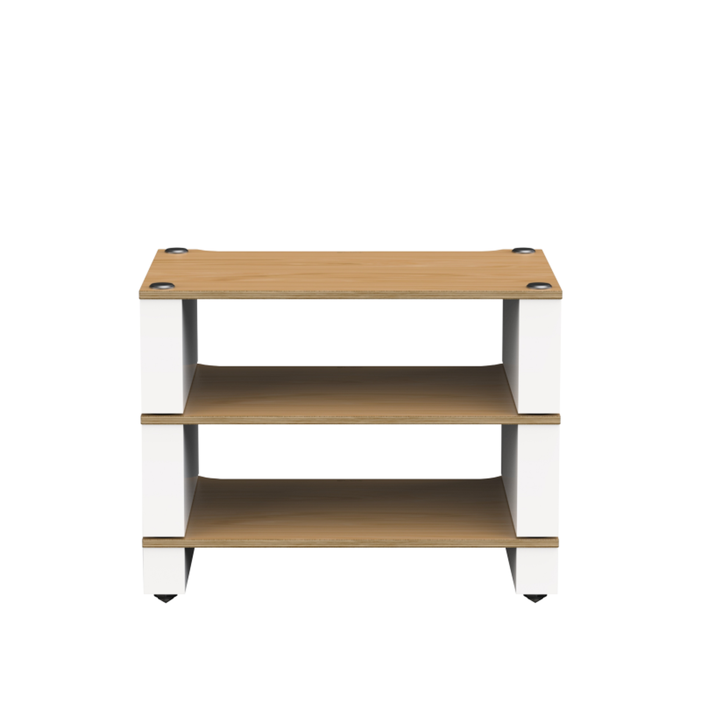 Blok Stax 2G 3-Shelf HiFi-Rack Esche Natur/Satinweiss, Schrägansicht