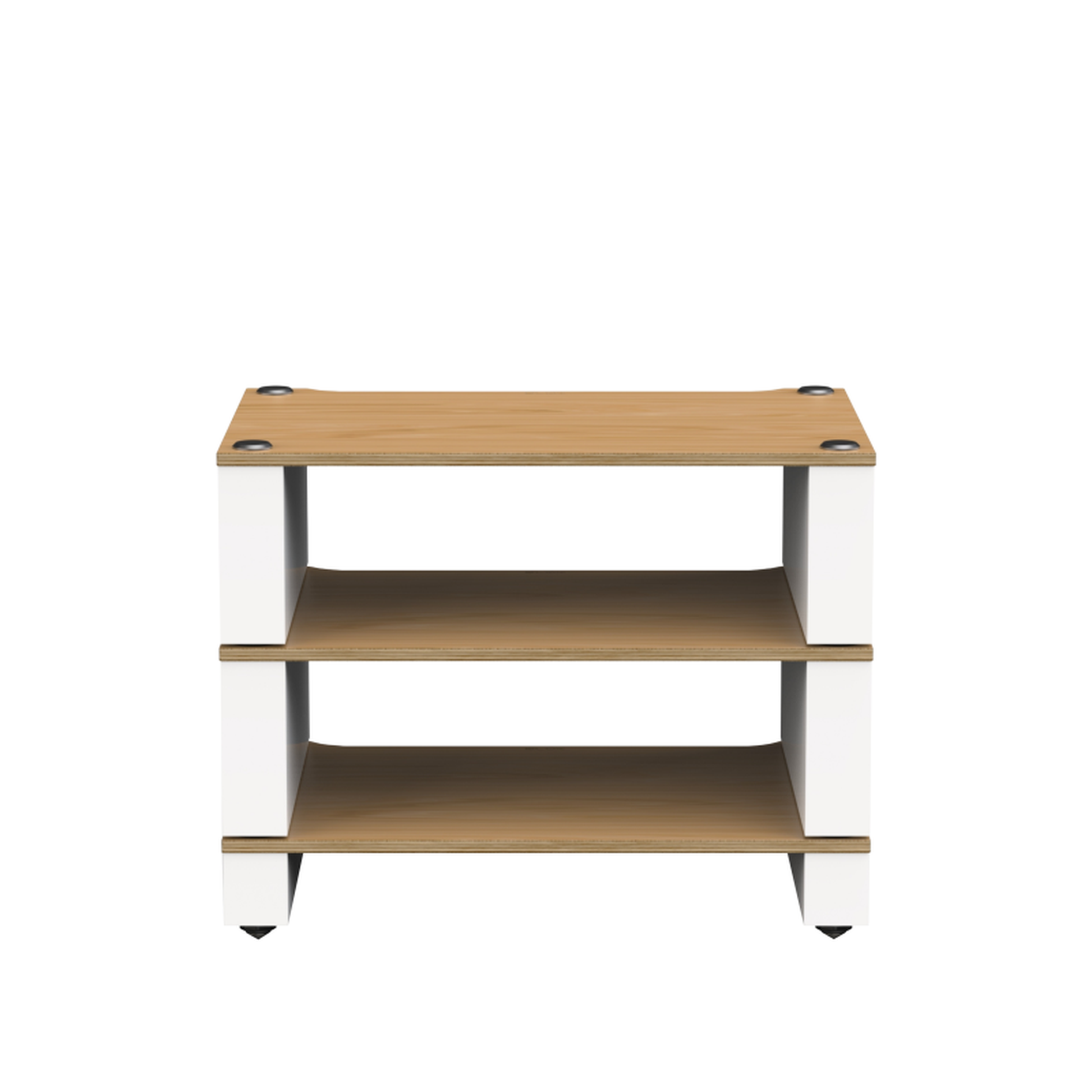 Blok Stax 2G 3-Shelf HiFi-Rack Esche Natur/Satinweiss, Schrägansicht