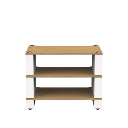 Blok Stax 2G 3-Shelf HiFi-Rack Esche Natur/Satinweiss, Schrägansicht