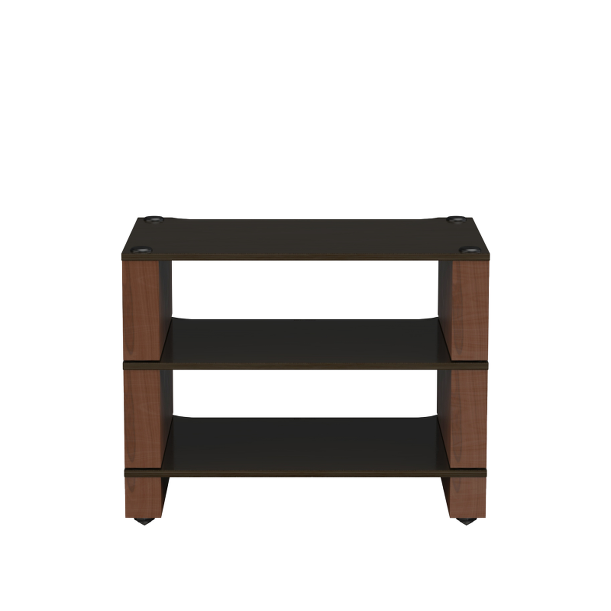 Blok Stax 2G 3-Shelf HiFi-Rack Esche Schwarz/Nussbaum, Schrägansicht