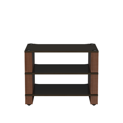 Blok Stax 2G 3-Shelf HiFi-Rack Esche Schwarz/Nussbaum, Schrägansicht