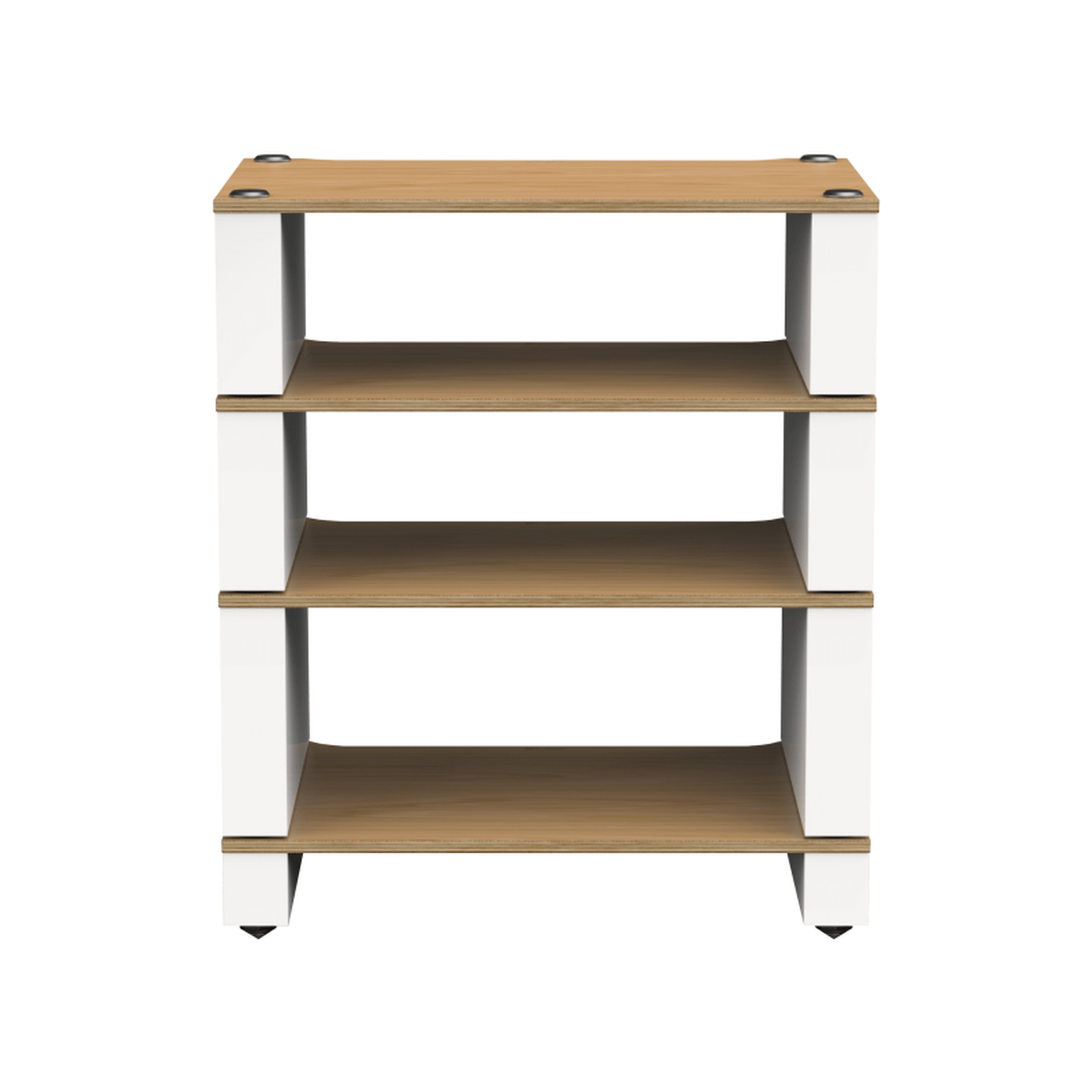 Blok Stax 2G 4-Shelf HiFi-Rack Esche Natur/Satinweiss, Schrägansicht