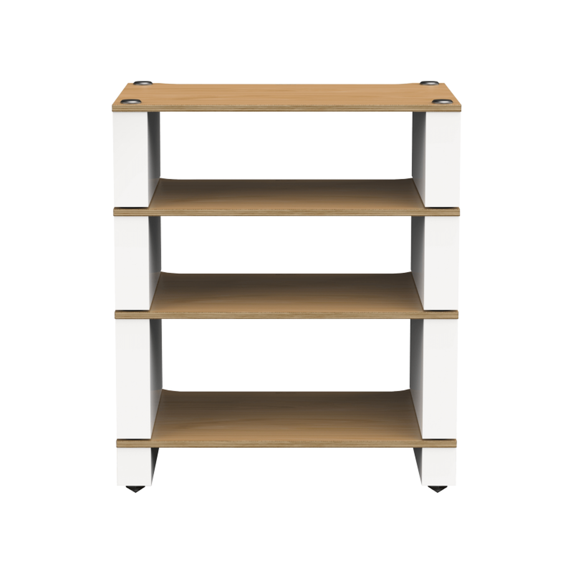 Blok Stax 2G 4-Shelf HiFi-Rack Esche Natur/Satinweiss, Schrägansicht