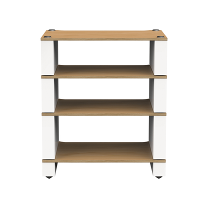 Blok Stax 2G 4-Shelf HiFi-Rack Esche Natur/Satinweiss, Schrägansicht