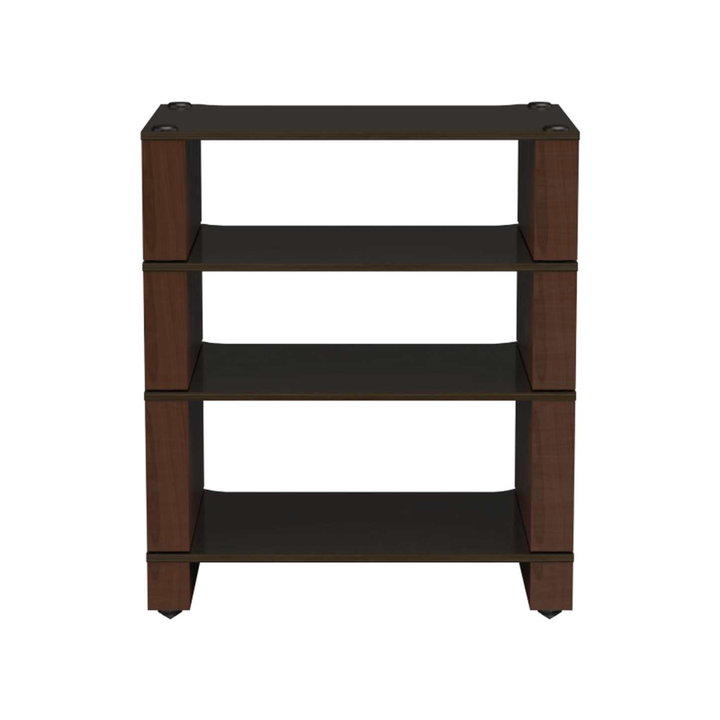 Blok Stax 2G 4-Shelf HiFi-Rack Esche Schwarz/Nussbaum, Schrägansicht