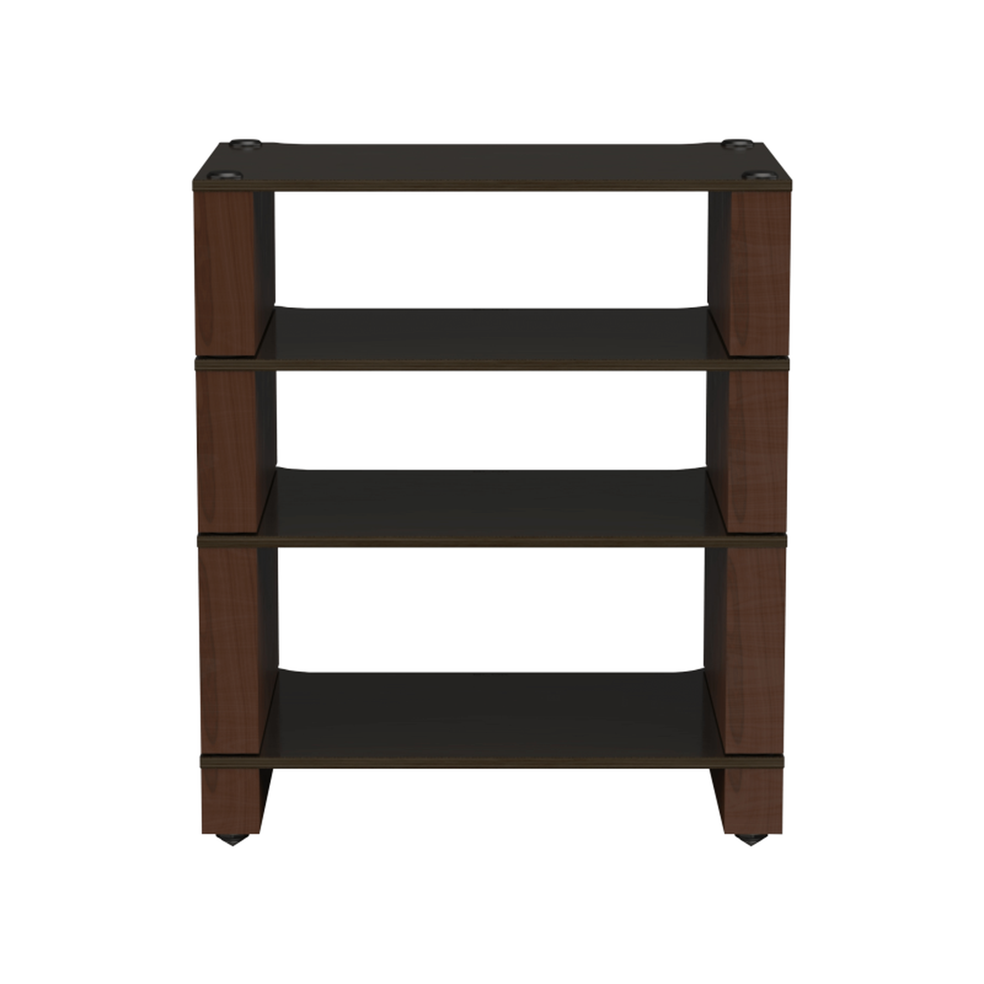 Blok Stax 2G 4-Shelf HiFi-Rack Esche Schwarz/Nussbaum, Schrägansicht
