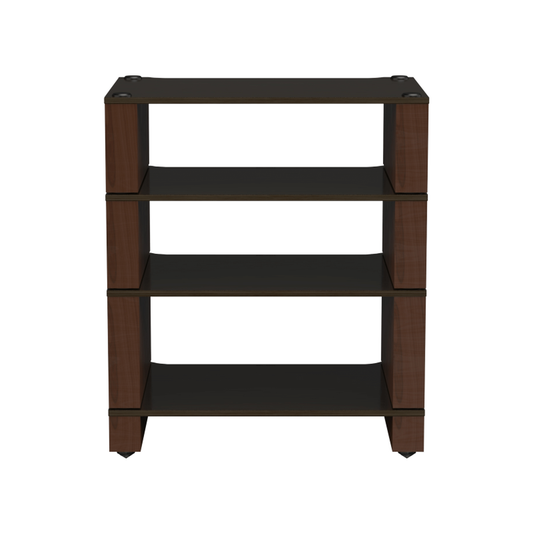 Blok Stax 2G 4-Shelf HiFi-Rack Esche Schwarz/Nussbaum, Schrägansicht