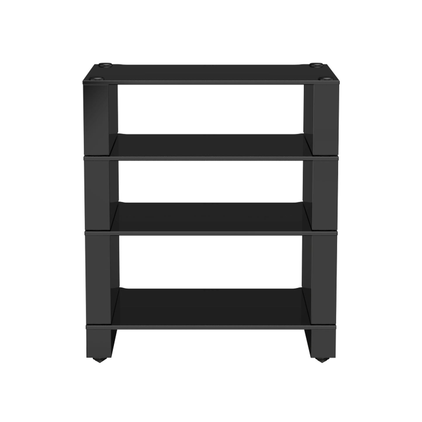 Blok Stax 2G 4-Shelf HiFi-Rack Schwarzglas, Schrägansicht