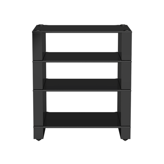 Blok Stax 2G 4-Shelf HiFi-Rack Schwarzglas, Schrägansicht