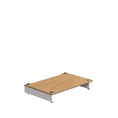 Blok Stax 2G Base-Modul HiFi-Rack-Basis Esche Natur/Satinweiss, Schrägansicht von oben mit Basisebene