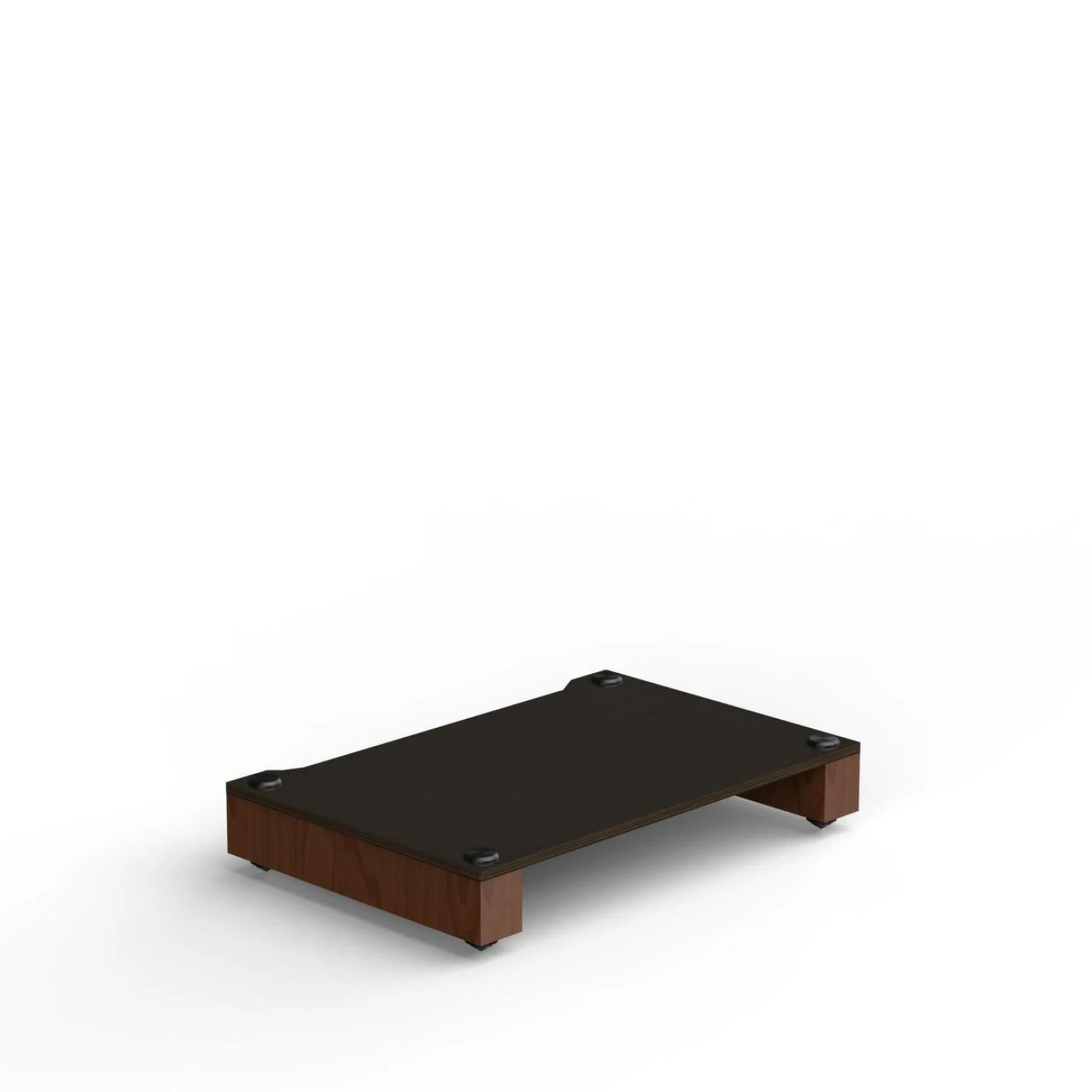Blok Stax 2G Base-Modul HiFi-Rack-Basis Esche Schwarz/Nussbaum, Schrägansicht von oben mit Basisebene