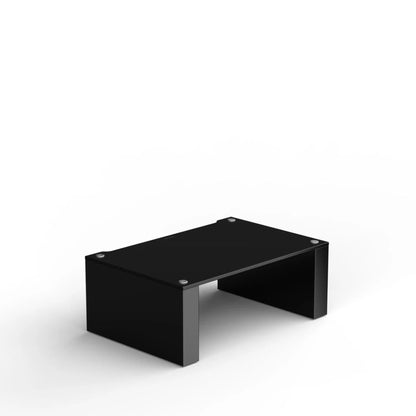 Blok Stax 2G Modul 220 HiFi-Rack-Modul Schwarzglas, Schrägansicht von oben mit Ablagefläche