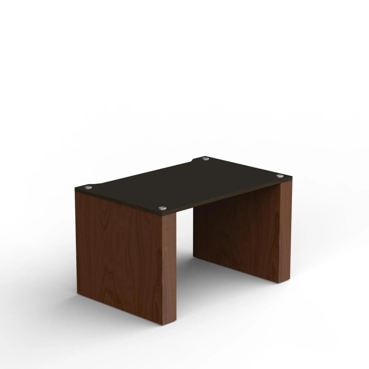 Blok Stax 2G Modul LP HiFi-Rack-Modul Esche Schwarz/Nussbaum, Schrägansicht von oben mit Vinyl-Ebene