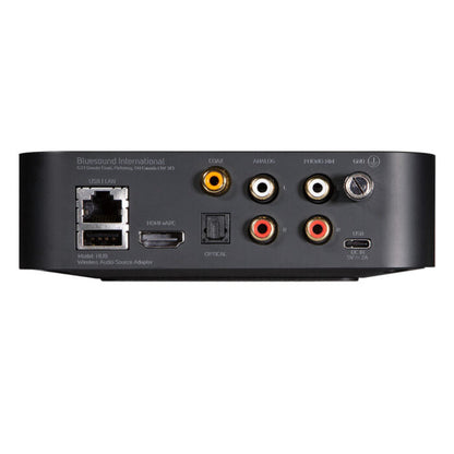 Bluesound Hub Multiroom-Streaming-Hub Anschlussfeld mit Phono MM, Cinch, Koax, Optical, HDMI eARC, LAN und USB