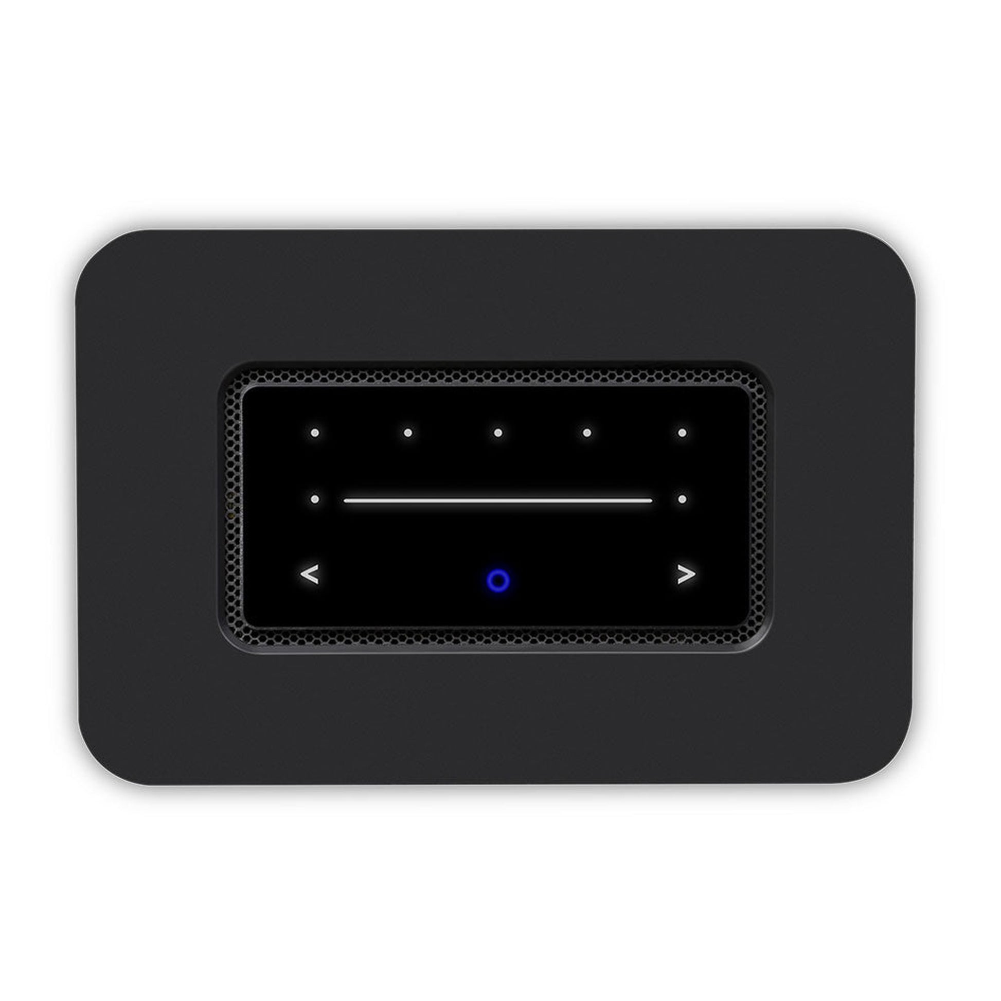 Bluesound Node Netzwerk-Streamer Schwarz Draufsicht auf das Touch-Bedienfeld