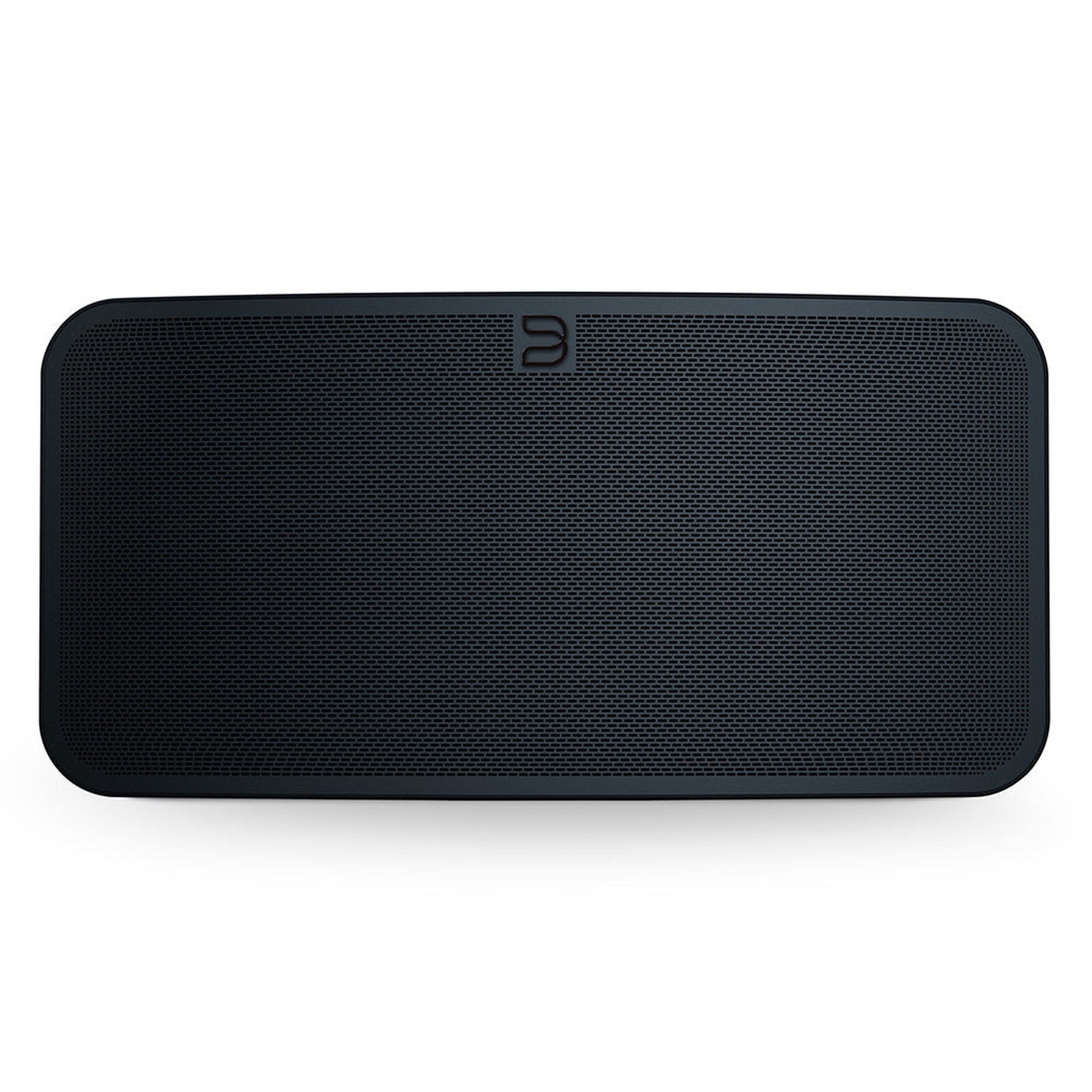 Bluesound Pulse 2i Streaming-Lautsprecher Schwarz Frontansicht mit Lautsprechergitter