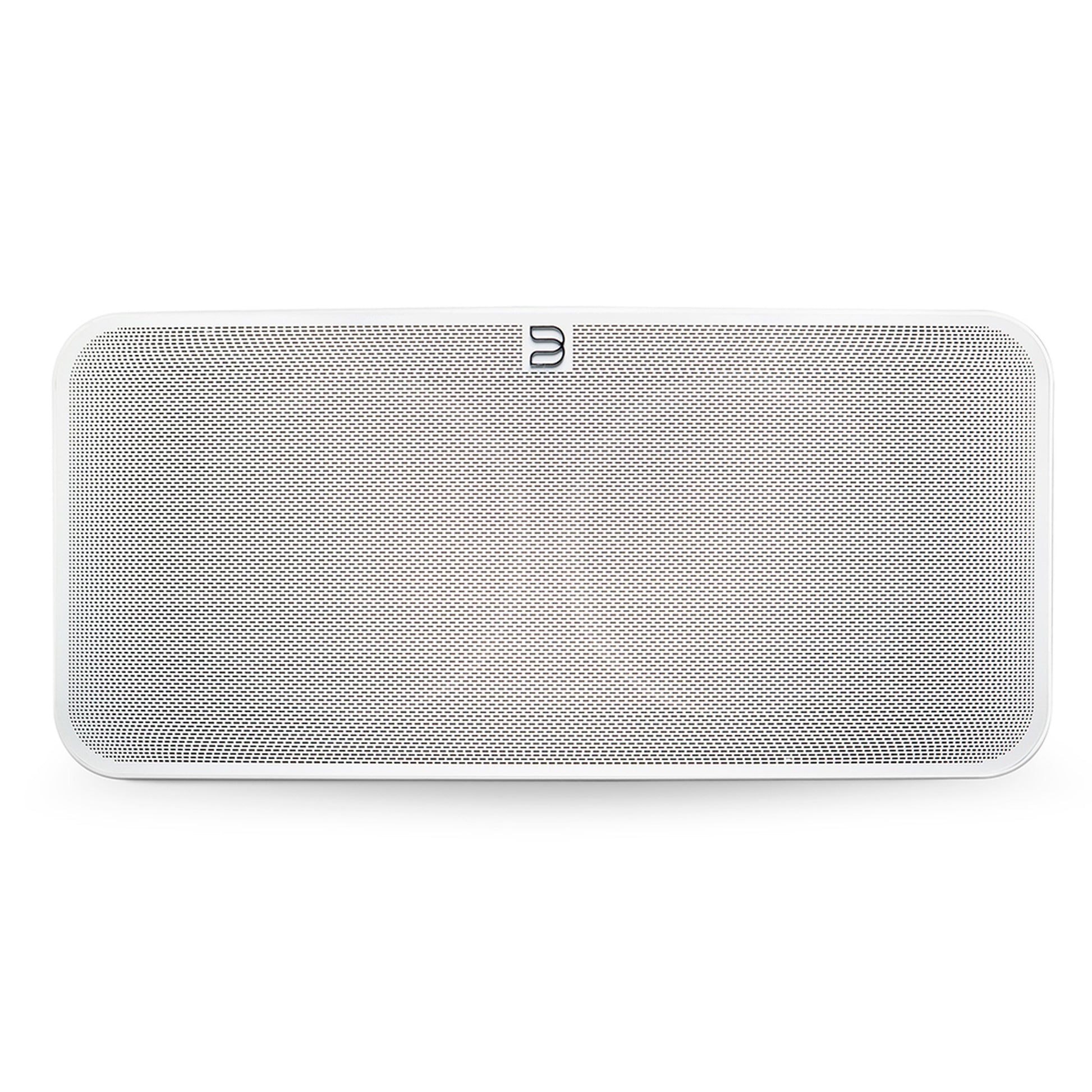 Bluesound Pulse 2i Streaming-Lautsprecher Weiss Frontansicht mit Lautsprechergitter