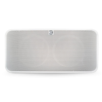 Bluesound Pulse 2i Streaming-Lautsprecher Weiss Frontansicht mit Lautsprechergitter