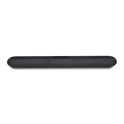 Bluesound Pulse Cinema Mini Soundbar Schwarz Frontansicht mit Stoffbespannung
