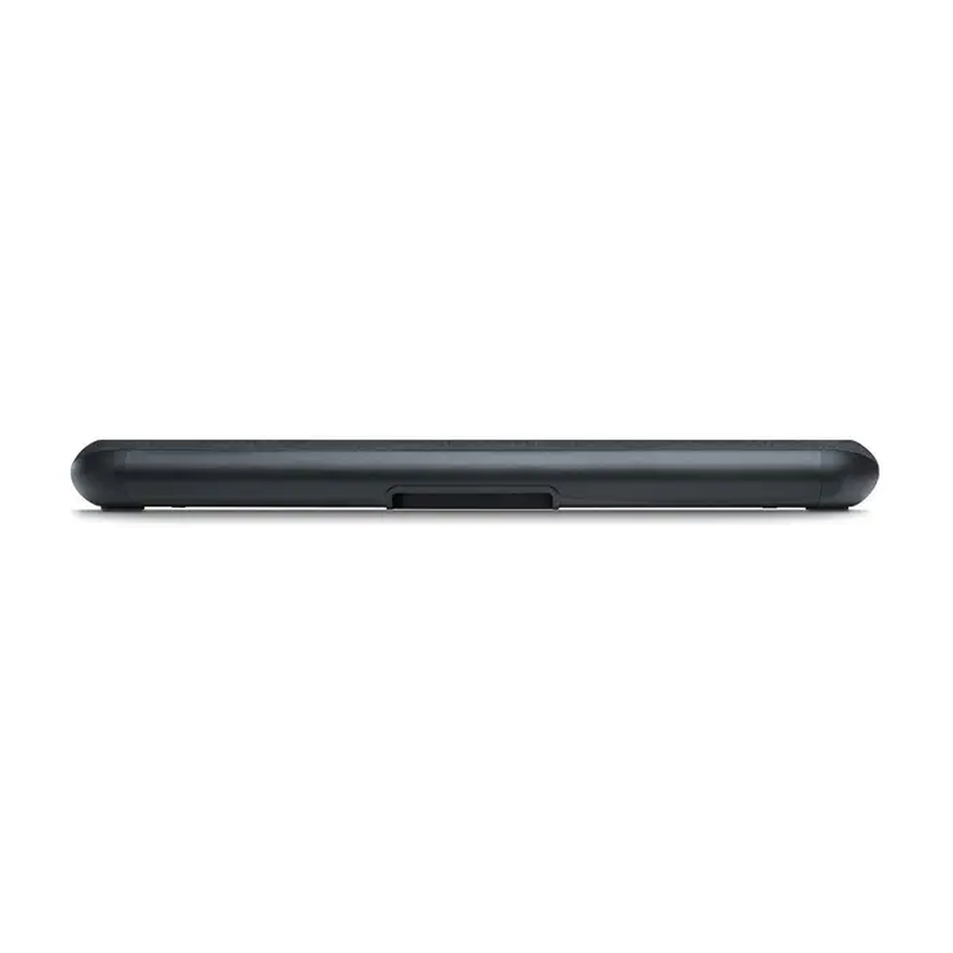 Bluesound Pulse Cinema Mini Soundbar Schwarz Rückansicht mit Aussparung für die Wandmontage