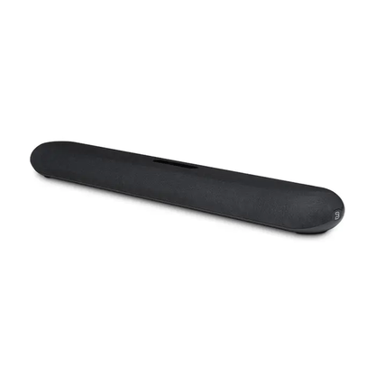 Bluesound Pulse Cinema Mini Soundbar Schwarz Schrägansicht von rechts oben