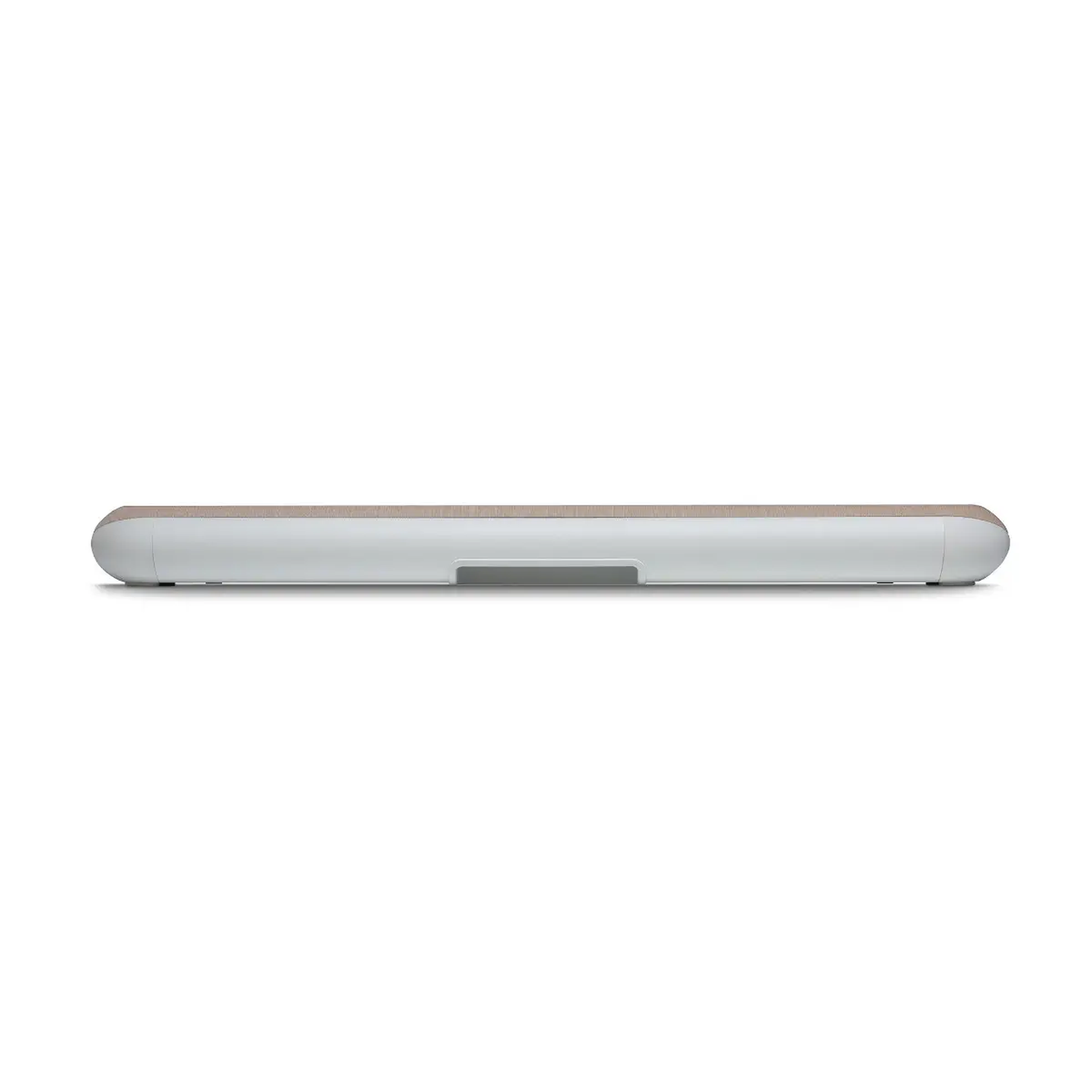 Bluesound Pulse Cinema Mini Soundbar Tan Rückansicht mit Aussparung für die Wandmontage