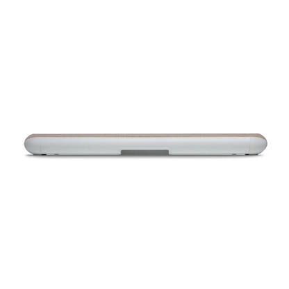 Bluesound Pulse Cinema Mini Soundbar Tan Rückansicht mit Aussparung für die Wandmontage