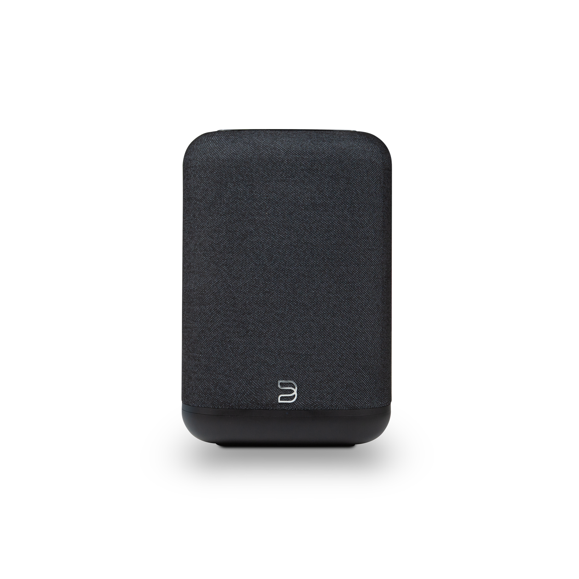 Bluesound Pulse Flex 2025 Streaming-Lautsprecher Schwarz Frontansicht mit Stoffbespannung