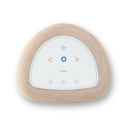 Bluesound Pulse Flex P130 Streaming-Lautsprecher Tan Draufsicht auf das Touch-Bedienfeld
