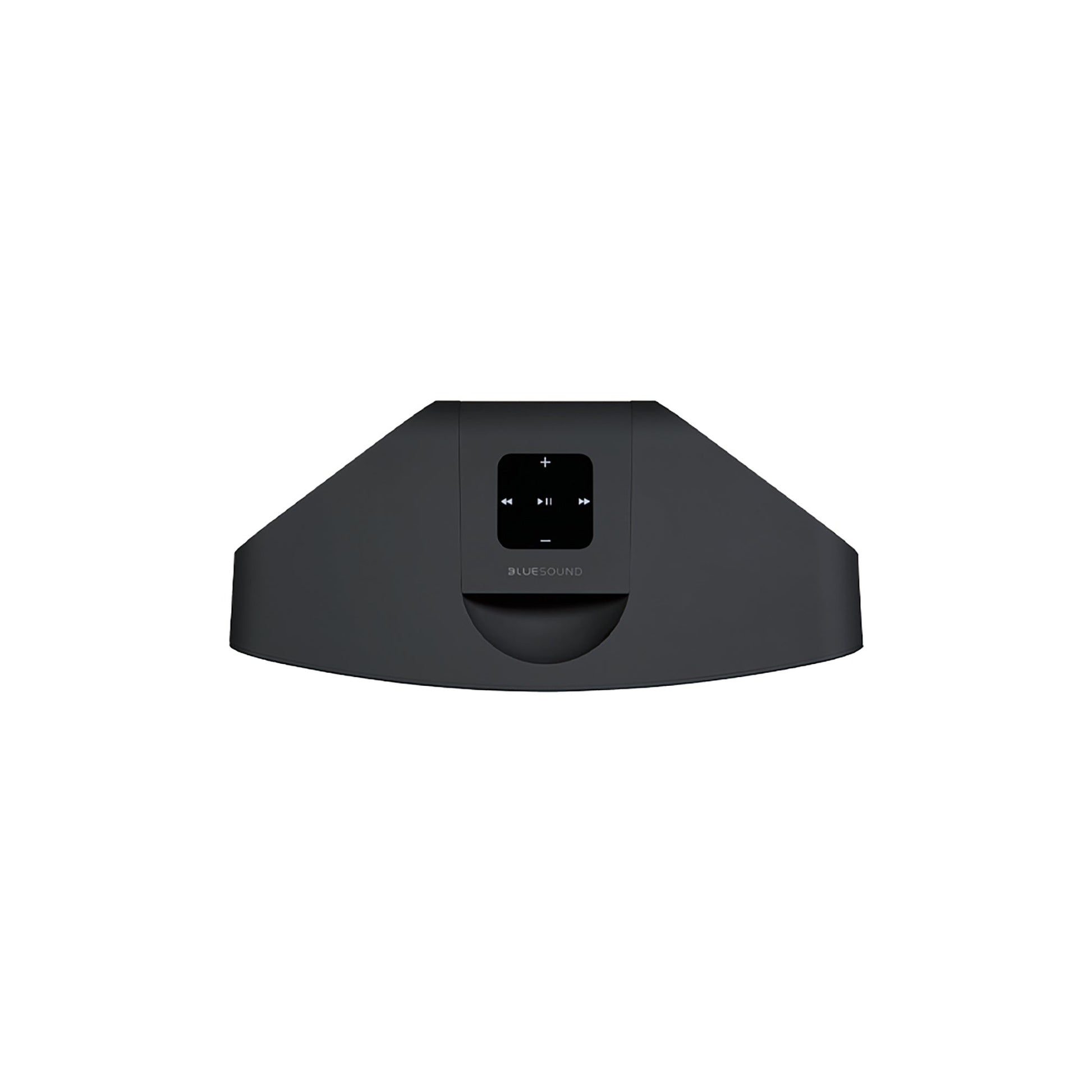 Bluesound Pulse Mini 2i Streaming-Lautsprecher Schwarz Draufsicht auf das Bedienfeld