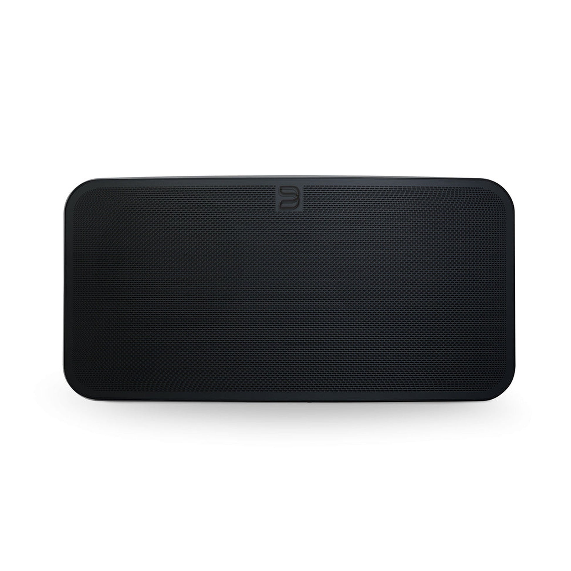 Bluesound Pulse Mini 2i Streaming-Lautsprecher Schwarz Frontansicht mit Lautsprechergitter