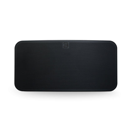 Bluesound Pulse Mini 2i Streaming-Lautsprecher Schwarz Frontansicht mit Lautsprechergitter