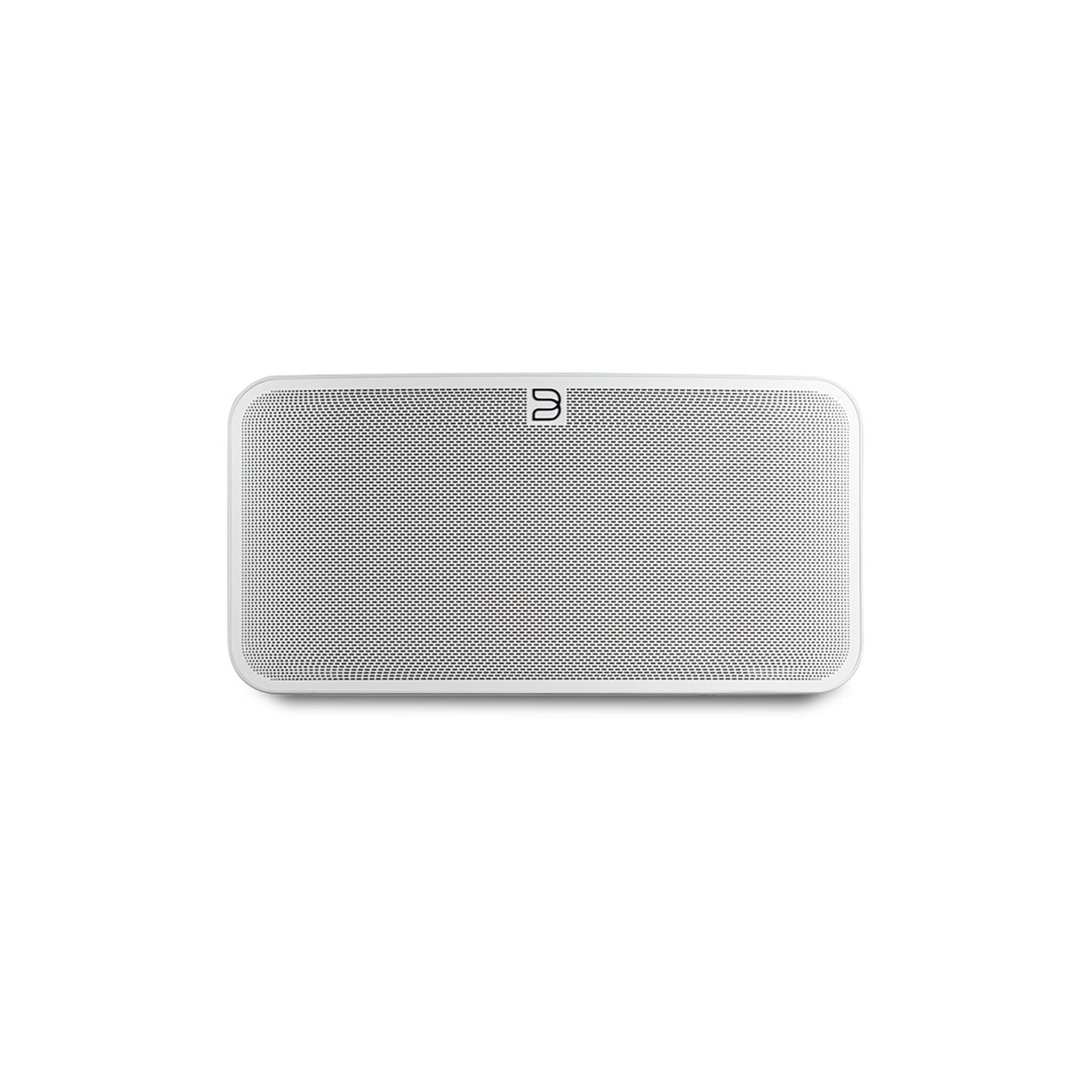 Bluesound Pulse Mini 2i Streaming-Lautsprecher Weiss Frontansicht mit Lautsprechergitter
